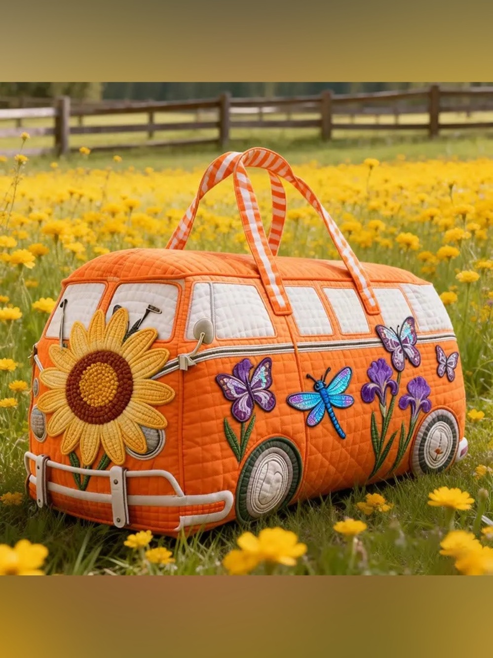 Hippie Van Quilted Duffle Bag